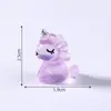 Paisaje en miniatura, figura de animal de dibujos animados creativa de unicornio, paisajismo DIY, decoración de coche, pequeño adorno luminoso