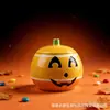 Frasco de Cerámica Personalizado de Fábrica con Cara Sonriente de Calabaza Tema de Halloween Frasco de Cerámica con Cara Sonriente de Calabaza para Almacenamiento de Alimentos