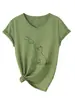 Camiseta de manga corta con cuello en V, linda, divertida y versátil para mujer, con diseño de puño de gatito, de Amazon Wish, comercio electrónico transfronterizo, en stock para usar en capas