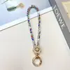 Pulseira de Corrente Longa de Cristal com Flor Cravejada de Diamantes e Fivela Redonda para Mulheres, Única, Moderna, Elegante, Luxo Leve, de Nicho, Exquisita, Sensação de Alto Padrão
