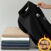 Ropa interior térmica De Rong de temperatura constante con forro polar, ropa interior gruesa, camisa básica para hombre, cuello medio alto, camiseta de manga larga de color sólido, ropa de otoño