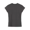 Z Estilo Europeu e Americano Transfronteiriço 2026 Nova Moda Elegante Roupas Femininas Atacado Gola Redonda Ombro Caído Sem Mangas Frente Estampada Camiseta