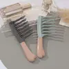 Peine rizador de dientes de onda de doble fila, para uso en mojado y seco, alisado del cabello, protección de rizos, peine masajeador del cuero cabelludo, peine de peinado para el hogar