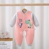 Primavera Outono e Inverno Bebê Roupas de Uma Peça Quente Equipamento Aberto Roupas de Bebê para Meninos e Meninas Ar de Espessura Média Roupas Acolchoadas de Algodão Roupas de Escalada Casaco Pequeno