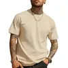 Transfronterizo Europeo y Americano Verano Color Sólido Cuello Redondo Algodón Casual Deportivo Correr Simple Manga Corta Blanco