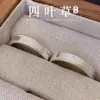 Anillo Plano Brillante de Cuatro Hojas, Diseño de Nicho Simple y Moderno de Alta Gama, Anillo Abierto Estilo Coreano de Lujo Ligero para el Dedo Índice