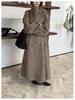Conjunto de Otoño e Invierno con Aura Completa: Abrigo de Lana de Cachemir Cosido a Mano por Ambos Lados