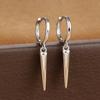 Pendientes cónicos con remaches de aguja de plata S925, con hebilla para la oreja, para mujer, de moda europea y americana, sencillos, con forma de anillo.