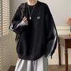 Sudadera con Cuello Redondo de Dos Piezas Falsas Holgadas Estilo Hong Kong para Hombre y Mujer, Moda Primavera y Otoño, Marca Nueva, Casual, Versátil, Manga Larga