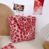 Bolso de Lona Rosa Estampado de Leopardo Floral Canción Huiqiao Blanco Capítulo Baihe Mismo Estilo que Ruonan Bolso de Hombro Ocupado Bolso de Tela