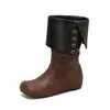 Botas Altas de Estilo Europeo con Punta Redonda, Dobladillo, Talla Grande, Botas de Moda, Fuente de Venta Rápida Transfronteriza 15-16
