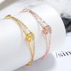 Pulseira feminina transfronteiriça de zircônia com cintura pequena e camada dupla, design de nicho ins simples por atacado