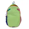 Mochila Ligera Color Block Estilo Japonés, Bolso de Tela Lavada Plegada para Viajes y Escuela, Mochila Pequeña Sencilla para Niñas