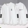Moletom Masculino Gola Redonda, Marca Tendência Outono, Versátil Estampado Solto Manga Longa, Roupa Unisex para Casal, Top de Estudante