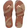 Chinelos Havaianas (mulheres) Estampa Elegância 37/8 Ouro Rosa