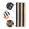 Paneles Absorbentes de Sonido de Fibra de Poliéster con Tira de Madera para Decoración de Paredes, Paredes de Fondo, Calidad de Exportación, Ecológicos, Ignífugos, Rejilla Flexible