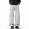 Pantalones de hombre personalizados/casuales, modernos y versátiles, de corte holgado, estilo americano, tacto de algodón, pierna ancha, caída fluida, pantalones largos, estilo otoño, pantalones deportivos, rectos
