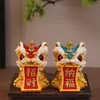 Adorno Guochao León Despertando Riqueza y Fortuna Oficina Mesa de Té China Escritorio Decoración Creativa Regalo de Año Nuevo Inauguración de Casa