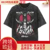 Camiseta Oversize Lavada de Corte Holgado con Dibujos Animados Clásicos Japoneses