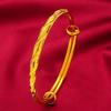 Pulsera de oro de Vietnam Pulsera clásica estrellada lisa push-pull para mujer Pulsera chapada en oro de dragón y fénix pulsera de oro para boda
