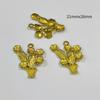 DIY Flor de cobre fundido en maceta Embrión de cobre de latón Horquilla antigua Colgante de paso Pequeño colgante Pendientes Pendientes Cobre puro