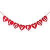 Guirlanda de Casamento Dia dos Namorados Qixi Bandeira de Corda EU TE AMO guirlanda de feltro 8 peças Guirlanda de feltro Red LOVE