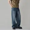 Jeans Claro Versátil Masculino Comércio Exterior Quatro Estações Novo Reto Solto Calça Masculina Versátil Perna Larga Casual Tendência