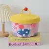 Caja de almacenamiento de escritorio para niños en casa, cesta de almacenamiento tejida a mano con cuerda de algodón estilo ins con tapa, cesta de almacenamiento para artículos varios, transfronterizo