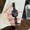 Pulseira de Metal Listrada Curva com Contas Redondas Adequada para Apple Watch iWatch 12ª Geração 11/10