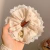 Versión Coreana Lindo Crema Dulce Niña Liga para el Cabello, Scrunchie de Lazo Estilo Mori, Cuerda para el Cabello de Cola de Caballo Sobredimensionada de Alta Gama