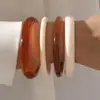 Pulseira Feminina Shein Europeia e Americana de Venda Quente Resina Manchadada Conjunto de Pulseiras de Acetato Fashion Simples Conjunto de 4 Peças