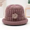 Sombreros para mujeres de mediana edad y ancianas, sombrero cálido de invierno para mamá, grueso con terciopelo, sombrero tipo cubo para personas mayores, abuela, sombrero de lana tejido para señora mayor