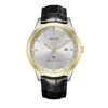 ORSGA Reloj de Moda para Hombre de Negocios Fuente de Fábrica Calendario en Vivo Luminoso Comercio Exterior Simple Cuarzo Dorado Reloj para Hombre