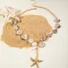 Joyería Transfronteriza Europea y Americana Vacaciones en la Playa Cadena para Clavícula de Concha Estilo Marino Estrella de Mar Set Versátil de Collar y Pulsera