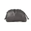 Bolsa Plissada de Couro Macio Feminina 2024 Nova Bolsa Clutch Simples Bolsa de Festa Cor Sólida Textura Bolsa de Ombro Transversal Bolsa de Clipe