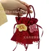 Bolsa de doces para casamento de alta qualidade, estilo novo, caixa de presente, caixa de doces especial para segurar na mão, bolsa de tecido, dobrável para casamentos