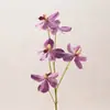 Adorno de Arreglo Floral para el Hogar 5 Cabezas Orquídea Vanda Orquídea Phalaenopsis Flor Artificial Flor de Seda Flor Falsa Planta Verde Arreglo Floral de Piso para Vestíbulo