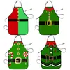 Delantal verde navideño, ropa de trabajo de cocina impermeable y resistente a las manchas, ropa de trabajo para barbacoa al aire libre, ambiente decorativo festivo