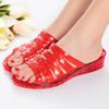 Chinelo Antiderrapante Cristal Princesa Transparente de Salto Médio para Banheiro Feminino, Banho, Uso Doméstico, Sandálias Antiderrapantes de Sola Grossa para Adultos