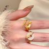 Puzuo tienda de oro con anillo de hebilla de seguridad de serpiente espiritual de oro arena versátil único exquisito año de la serpiente anillo año de la serpiente mujeres