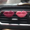 Clip con Diamantes Rojos para Labios para Coche, Ambientador para Eliminar Olores del Coche, Adorno de Perfume para Rejilla de Aire del Coche