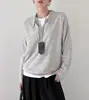 M1U Estilo Old Money Polo Tricô Primavera e Outono Lã Australiana Solto Manga Longa Suéter para Mulheres