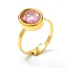 Anillo abierto de circonita ovalada colorido de lujo ligero para mujer, europeo y americano, nicho transfronterizo, temperamento, alto índice de sentido, anillo para el dedo índice, venta directa
