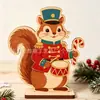 Ornaments de mesa de madeira de Natal de desenho animado retrô transfronteiriços pinguim urso boneco de neve decorações de mesa de sala de estar de feriado