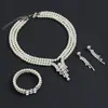 Popular Collar, Aretes, Pulsera Transfronteriza, Moderno, Gama Alta, Elegante, Exquisito y de Gama Alta Set de Joyería de Perlas para Mujer