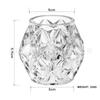 Copo de Vidro Transparente Estilo Europeu com Bloco de Diamante para Velas Suporte para Velas de Aromaterapia Adereços de Casamento Artesanato em Vidro para Arranjos