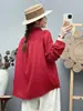 Camisa larga de algodón de doble capa con bordado pesado estilo chino para mujer, top vintage artístico bordado de algodón puro suave y agradable para la piel, moderno