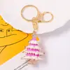 Popular Árbol de Navidad Transfronterizo Llavero Creativo Colgante Pequeño Metal con Rhinestone de Aceite Goteante Pequeños Regalos de Navidad al por Mayor