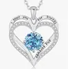 Nuevo Collar de Corazón con Incrustaciones de Diamantes de Imitación de Amazon, Estilo Europeo y Americano, Colgante Personalizado de Amor de Nicho al por Mayor