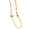 Collar de mariposa azul quemado con oro de arenas vietnamitas de larga duración, cuentas de OVNI, cadena de clavícula de oro roto, artesanal, tejida a mano para mujer